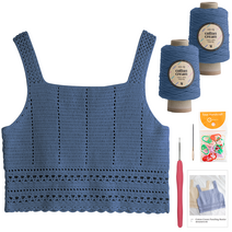 야나 코튼크림 펀칭 뷔스티에 DIY키트 세트, 821 데님블루, 1세트