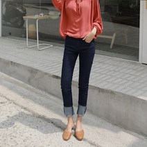 여성용 빼빼 데일리 캐주얼 일자 데님 팬츠