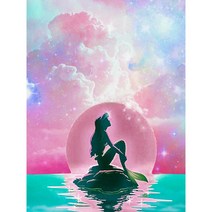 포원밀리언 인어 구슬 보석십자수 DIY, 핑크, 1개