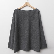 럽스 여성용 올리니트 입술 보트 라운드넥 기본 니트