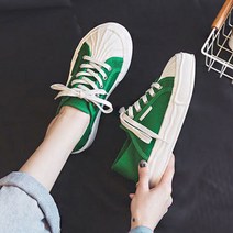 진주 조개형태 특이한 앞코 캔버스 스니커즈