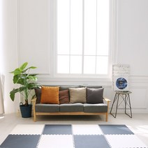 손할매 유아용 솔리드 층간소음방지 놀이방 퍼즐매트 2종 x 4p 세트 대형 60 x 60 x 1.2 cm, 1세트, 네이비, 아이보리