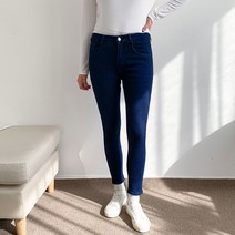 여성용 피치기모 스판 스키니진