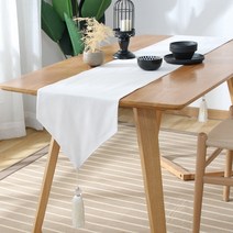 비에스업 인테리어 고급 테이블러너, 04 화이트, 330 x 1800 mm