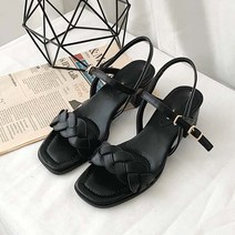 어바웃슈 여성용 비아 꼬임 라인 스트랩 샌들