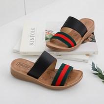 갓슈 여성용 팔라리 직조 웨지힐슬리퍼