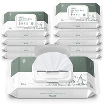 자우버탁 프리미엄 실버용 빅사이즈 물티슈 캡형, 10팩, 60매