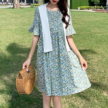 귀여운 잔꽃 패턴 트렌디한 임산부 원피스