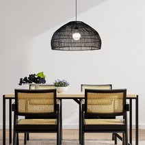 히트조명 디프 라탄 1등 펜던트 조명 C타입 D30902C, 블랙