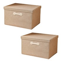 접이식 손잡이 패브릭 수납정리함 2P, S, 옐로