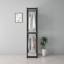 홈던트 하우스 시스템 드레스룸 3단 2행거 400 x 500 x 1950 mm, 블랙