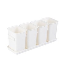 모나코올리브 모던화이트 4구 수저통, 화이트, 1개