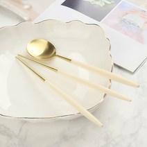 보겐 노비아 네이쳐 골드 수저 세트, 바닐라, 숟가락 1개 + 젓가락 1쌍