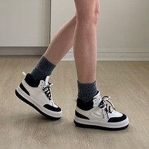 파이 배색 하이탑 키높이 운동화 4cm P190