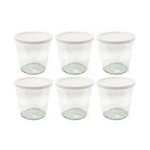 WECK 기본형 유리몸체 6p + PE 뚜껑 밀크 6p 세트 No.742, 580ml, 1세트