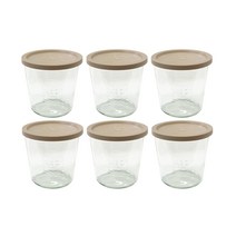 WECK 기본형 유리몸체 6p + PE 뚜껑 베이지 6p 세트 No.742, 580ml, 1세트