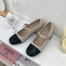 여성용 샐리나 배색 메리 제인 하이힐 C254_7115