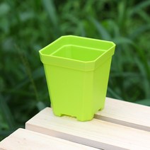 미화부장 가벼운 마카롱 분갈이 파종 유묘 삽목 사각 슬릿분 미니 소형 플라스틱 슬릿 화분 + 받침 5세트, 05 그린