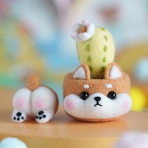 애니멀 다육이 펠트 DIY 패키지 키트 강아지, 1개