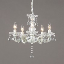 로코코 5등 펜던트 샹들리에, 쉐비화이트