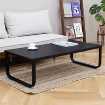 소담갤러리 라운드 좌식 소파 테이블 블랙프레임 1200, 블랙