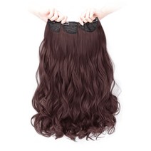 뿌이뿌이가발 붙임머리 부분 웨이브 피스가발 50cm, 초크브라운, 3개