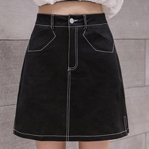 루나걸 페이 스티치 미니 스커트