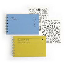 워너디스 행인데얼 와이드 위클리 6개월 스터디 플래너 2종 + 스티커 2종 세트, 올리브, 블루(플래너)