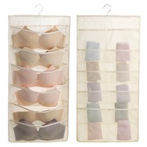 헬로요니 양면 속옷 의류 보관 걸이 베이지색 15칸, 1개