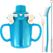 트리링 클린스텐빨대 물통 + 세척솔 2종 + 리필 빨대 세트, 마카롱민트