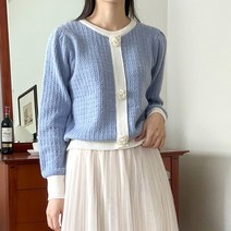 부루앤쥬디 여성용 플라워 버튼 러블리 가디건