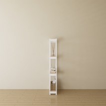스피드랙 슬림형 철제 틈새 선반, 화이트, 4단, 1개