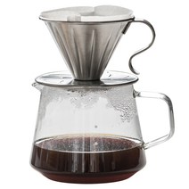 칼딘 올스텐 핸드드립 세트 1~2인용, 혼합색상, 1세트, 드리퍼 1P, 드립서버 1P, 400ml