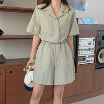 슈러비 포켓 스트링 반팔 점프수트 PT10005K25
