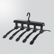 리씨상점 5단 논슬립 원터치 옷걸이, 블랙, 1개