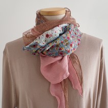 바비수 루씨 잔플라워 코튼 스카프