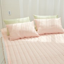 심플럭스 코코체크 시어서커 도톰한 고정밴딩패드, 피치캔디