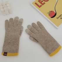 코코드림 여성용 쏘헤븐 배색 앙고라 니트 스마트폰 터치 장갑 양손 세트