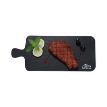 코랄리아 블랙스톤 손잡이 플레이트 서빙보드, 1개