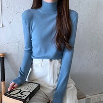 레몬소울 여성용 모즈 잔 골지 폴라 니트티