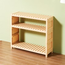 코디 진열 강력선반 더블 3단, 우드