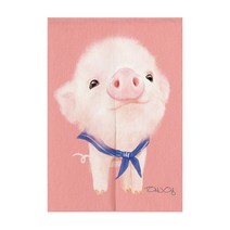 귀여운 동물 수채화풍 그림 패브릭 가리개 커튼