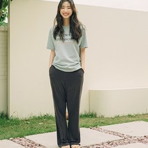 파란 여성용 모달 부츠컷 팬츠
