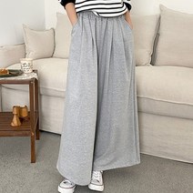 슈가펀 여성용 파키울 와이드 통 밴딩 팬츠