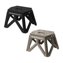 KEEP 경량 원터치 폴딩 캠핑 스툴 2종 세트, 블랙, 탄, 1세트