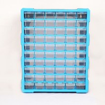 칸칸 정리 플라스틱 투명 서랍장 60칸, 혼합색상, 1개