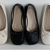 파이 여성용 스퀘어 리본 말랑한 플랫슈즈 1cm