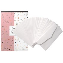플라워패턴패드편선지 + 화이트톤 용돈 봉투 30p 세트, 랜덤발송, 1세트