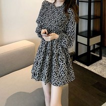 앤써 긴팔 패턴 미니 원피스