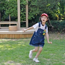 여아용 위크 데님 멜빵 반바지 J6640